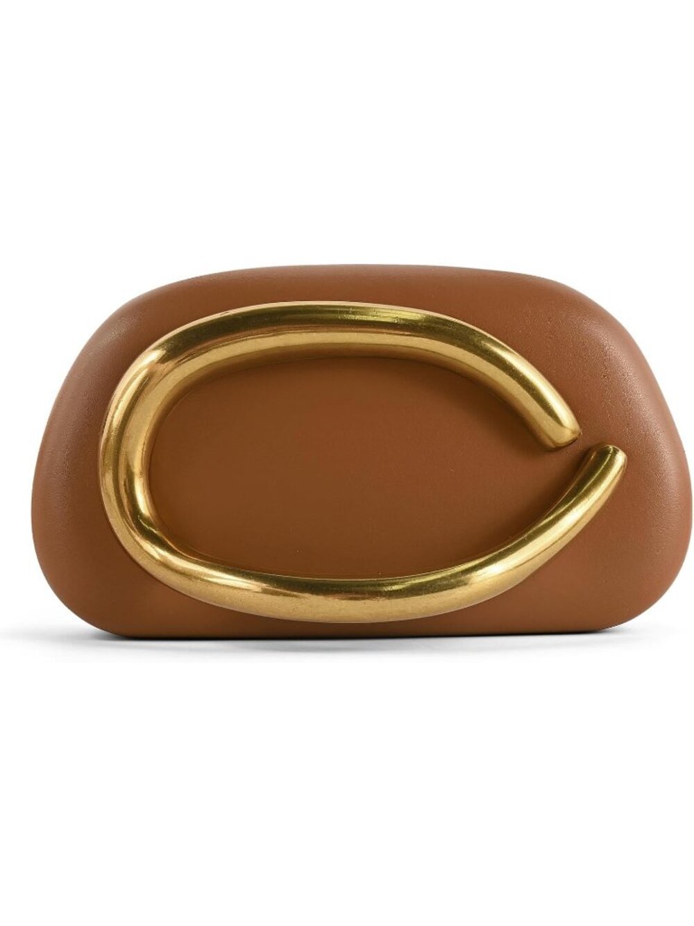 Women's Leather Caramel Acrylic Clutch Chain Handle Formal Evening Purse Bag